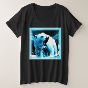 Camiseta Plus Size "Urso Polar Irritado" - Pintura Bonita. Comprar Ag
