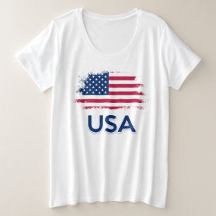 Camiseta Plus Size USA Flag Plus Size