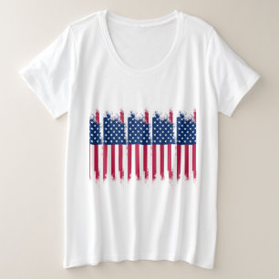 Camiseta Plus Size USA Flag Plus Size T Shirt
