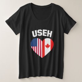 Camiseta Plus Size USEH America Canada Flag Funny American