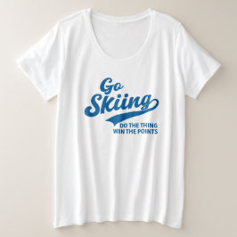 Camiseta Plus Size Vá Esquiar – Design de Tipografia Mínima de Esport