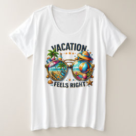 Camiseta Plus Size Vacation Feels Right Plus Size T-Shirt USA