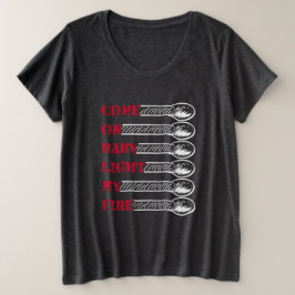 Camiseta Plus Size Vamos bebê acender meu fogo
