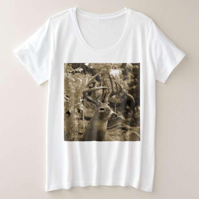 Camiseta Plus Size Veado Troféu (Frente do Design)