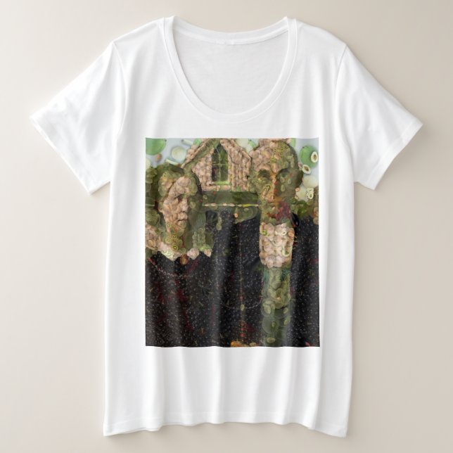 Camiseta Plus Size Vegan Gothic Fine Art Spoof (Frente do Design)