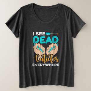Camiseta Plus Size Vejo Círculos Em Todo Lugar