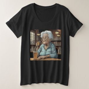 Camiseta Plus Size Velha Bebendo uma torneira e tiro