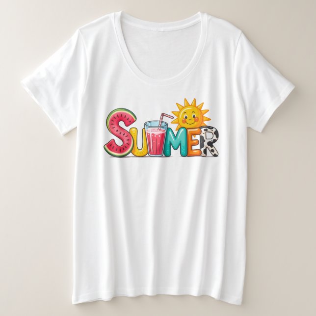 Camiseta Plus Size Verão (Frente do Design)