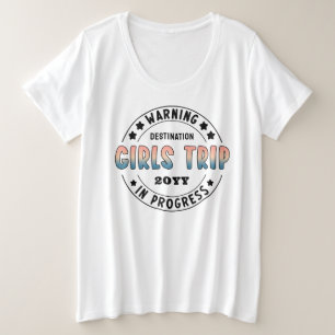 Camiseta Plus Size Viagem das Meninas Personalizada Em Andamento Grad