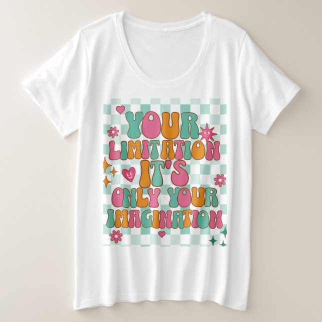 Camiseta Plus Size Vibes Motivacionais, Inspiracionais e Boas (Frente do Design)