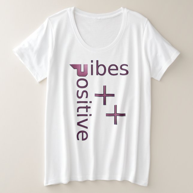 Camiseta Plus Size "Vibes Positivos"-design por Impressões Maaya (Frente do Design)