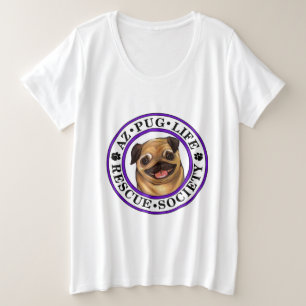 Camiseta Plus Size Vida do Pug de AZ mais o tshirt do tamanho