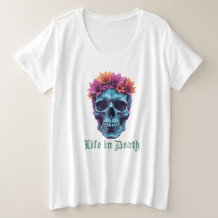 Camiseta Plus Size Vida na Morte, Bloom em Azul