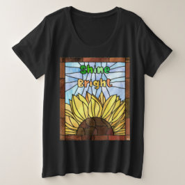 Camiseta Plus Size Vidro Arrefecido Girassol Brilho