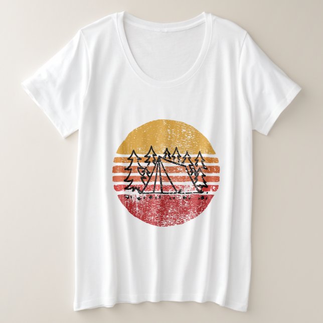 Camiseta Plus Size Vintage Camping (Frente do Design)