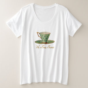 Camiseta Plus Size Vintage Victorian Tea Cup
