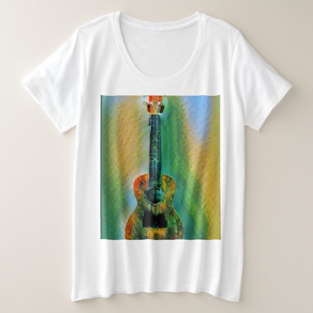 Camiseta Plus Size Violão Bass Bonito (Frente do Design)