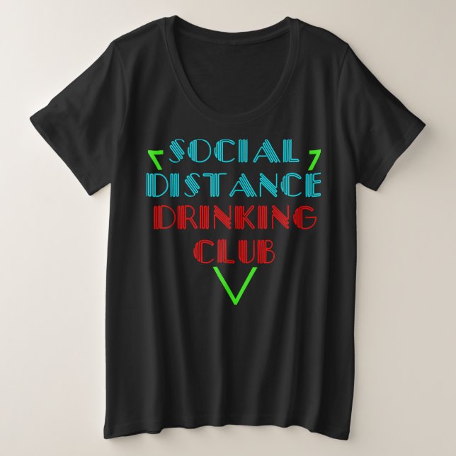 Camiseta Plus Size vitória de quarentena divertida do clube de bebend (Frente do Design)