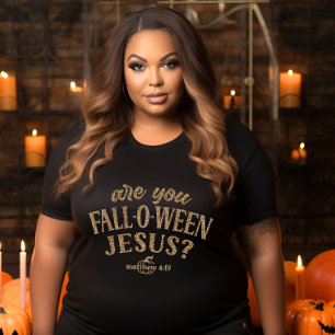 Camiseta Plus Size Você é Jesus CAIU-O-WEEN? Christian Halloween