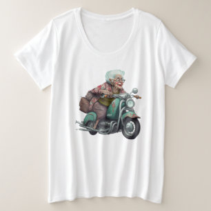 Camiseta Plus Size Você só é tão velha quanto você se sente engraçada