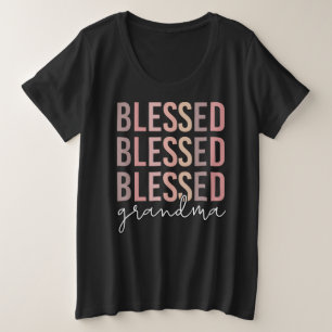 Camiseta Plus Size Vovó abençoada Presentes para a avó