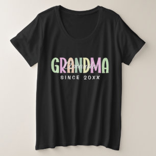 Camiseta Plus Size Vovó Desde 20XX Moderno Simples Personalizada
