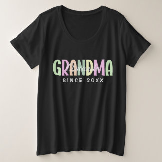 Camiseta Plus Size Vovó Desde 20XX Moderno Simples Personalizada