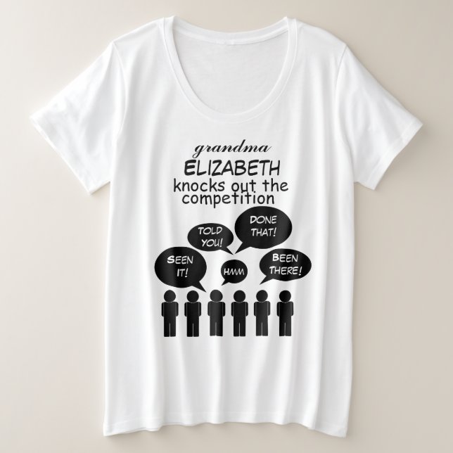 Camiseta Plus Size Vovó Engraçada e Inspiradora (Frente do Design)