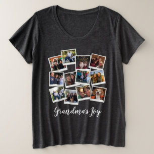 Camiseta Plus Size Vovó: Joy Photo Frame Collage Modern Trendy