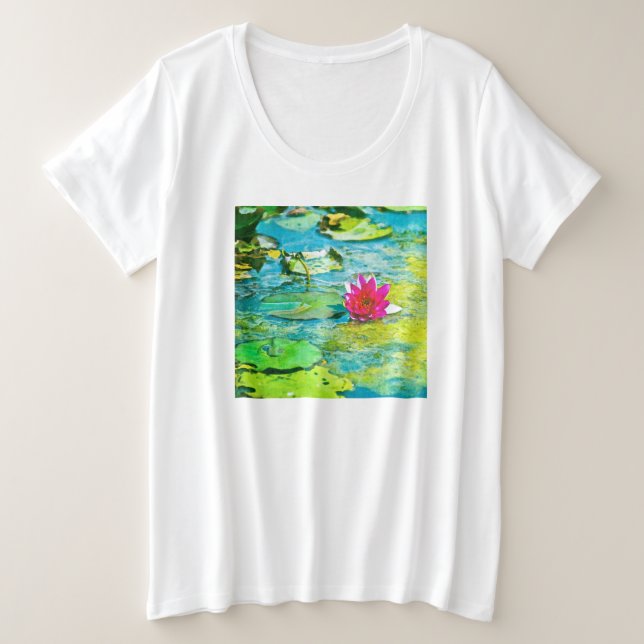 Camiseta Plus Size Water Lily Lilypad (Frente do Design)