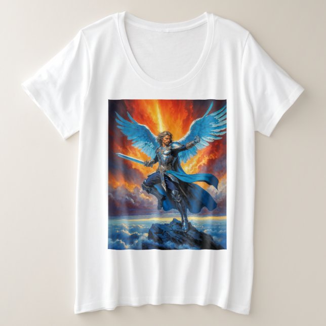 Camiseta Plus Size Wings of Glory (Frente do Design)