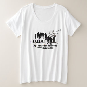 Camiseta Plus Size Witom Broom Visita Salem Basic Tourist