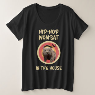 Camiseta Plus Size Wombat de Hip-hop Engraçado em Casa