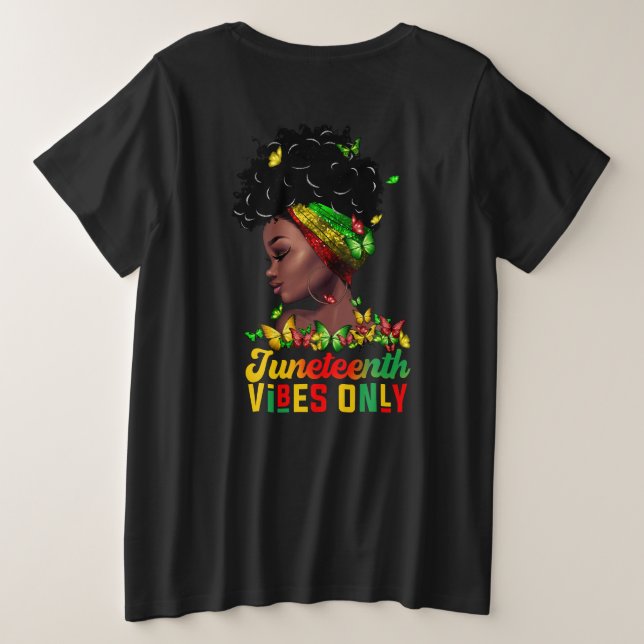 Camiseta Plus Size Womens Juneteécie Vibes (Verso do Design)
