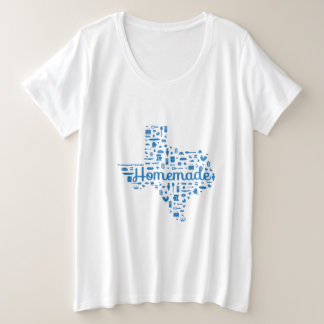 Camiseta Plus Size Women's Plus Size Homemade Texas T-Shirt