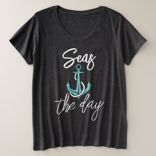 Camiseta Plus Size Women's Plus Size Seas the Day T-Shirt (Frente do Design)