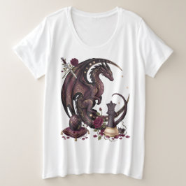 Camiseta Plus Size Xadrez Xeque-Mate Dragão Gótico