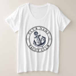Camiseta Plus Size Yacht club Marinho Náutico