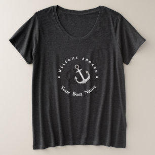 Camiseta Plus Size Yacht club Marinho Náutico