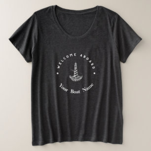 Camiseta Plus Size Yacht club Marinho Náutico