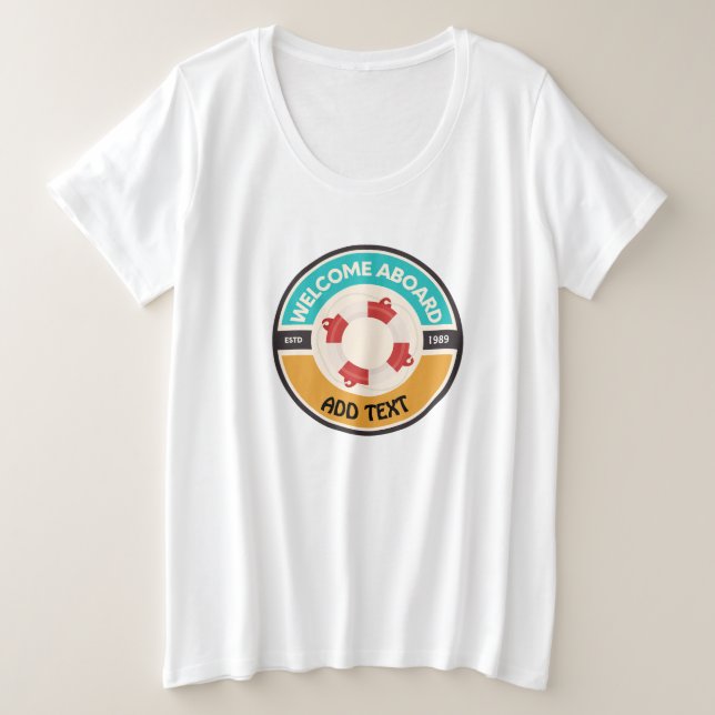 Camiseta Plus Size Yacht club marinho Náutico (Frente do Design)