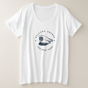 Camiseta Plus Size Yacht clube de ancoragem náutica Marinho azul à ve