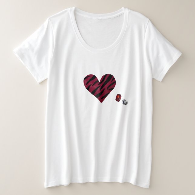 Camiseta Plus Size Zebra-heart (Frente do Design)