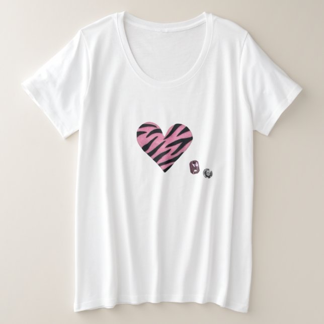 Camiseta Plus Size Zebra-heart (Frente do Design)
