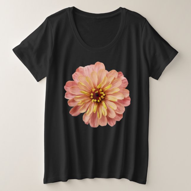 Camiseta Plus Size Zinnia Floral Flower Nature Fotografia (Frente do Design)