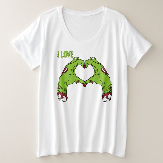 Camiseta Plus Size Zombie Love (Frente do Design)