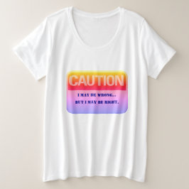 Camiseta Plus Size Zona de Precaução Humorística