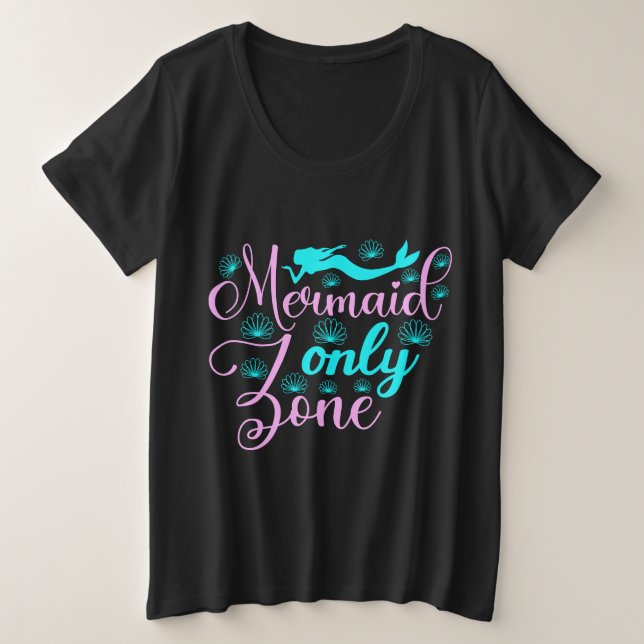 Camiseta Plus Size Zona Somente Sereia (Frente do Design)