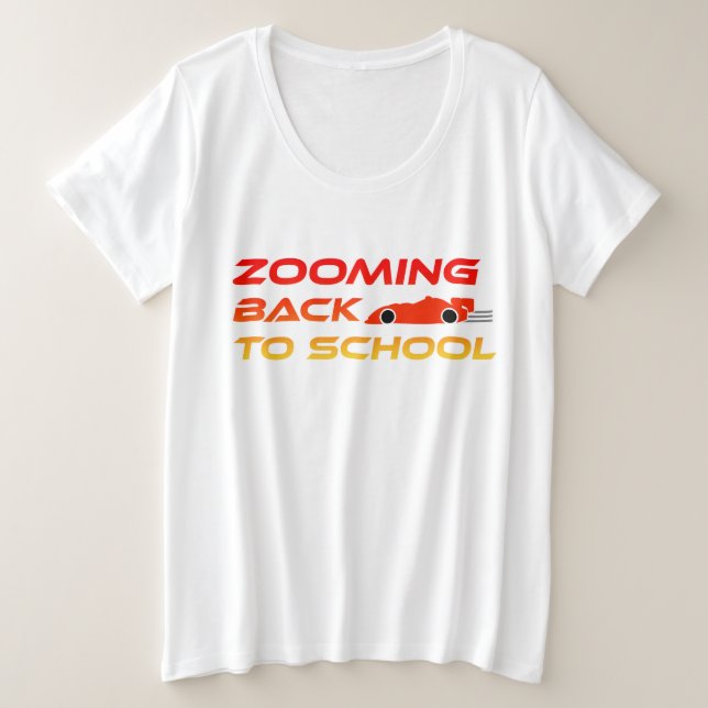 Camiseta Plus Size Zoom De Volta À Escola (Frente do Design)