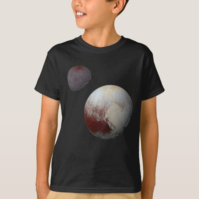 Camiseta Plutão & Caronte 9º ou Planeta Anão Sistema Solar (Frente)